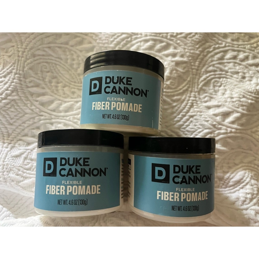 3 Pack Lot Duke Cannon FIBER POMADE Strong hold 4.6 Oz Mens Hair Gel Fiber